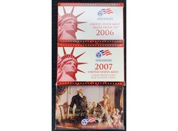 Lot Of (2) US Silver Proof Sets 2006-2007