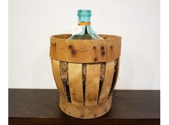 Wine Bottle In Wood Holder