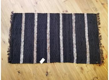 Decorative Rag Rug With Metallic Stripes