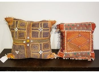 Pair Antique Indian Pillows