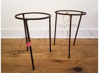 Two Wrought Iron Planter Stands