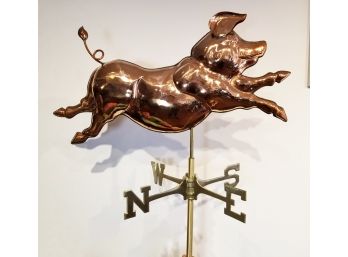 Large Copper And Brass Pig Weathervane - NEW