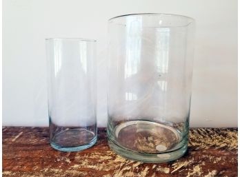 Pair Glass Cylinders