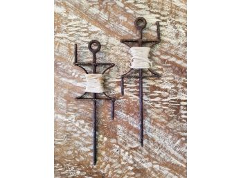 Antique Metal Twine Spools