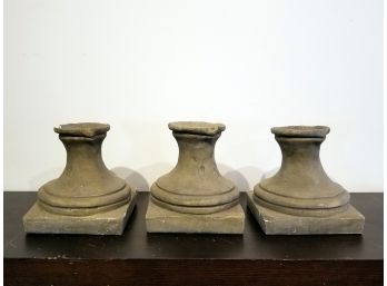 Trio Stone Pedestal Bases - Candlesticks