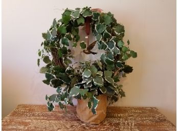 Twig Wreath With Faux Ivy Display Piece