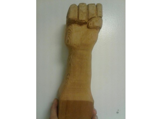 Power Mia Judica Jewish Defence League Hand Carved And Signed Wooden Fist