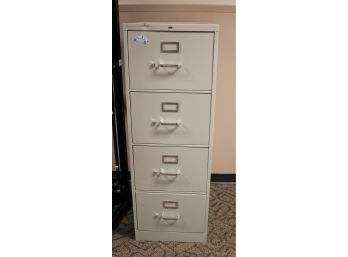 HON 4 Drawer Beige Metal File Cabinet - No Key