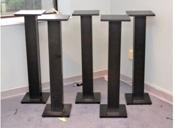 Five Wood Speaker Stands