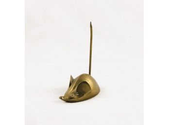 Vintage Brass Mouse Ring Or Receipt Holder