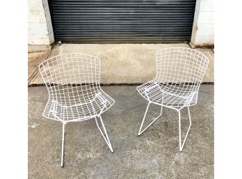 Pair Of Mid Century Modern Harry Bertoia Wire Side Chairs
