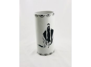 Vintage Erte Style Porcelain Vase - High Society By MANN