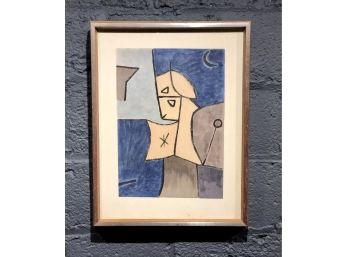 Vintage Cubist Abstract Print -