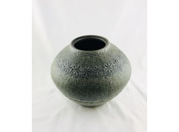 LARGE Asian Vase With Abstract Design - Signed Bottom