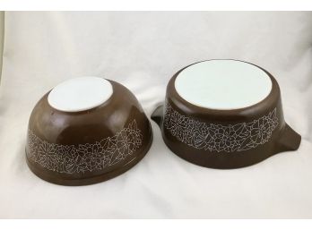 Pair Of Vintage Pyrex Bowls - Woodland Design