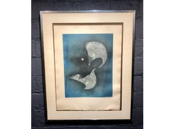 LARGE Vintage Abstract Etching Signed Larsky