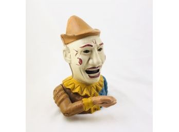 Vintage Cast Iron Mechanical Clown Bank - Made In USA