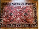 Hand Knotted Wool Rug- Newton Oriental Direct Importers Exclusive With Info Tag- Red & Navy