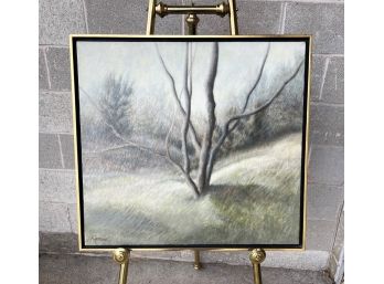 Original Robert Kipniss Signed Oil Painting Of Bare Tree