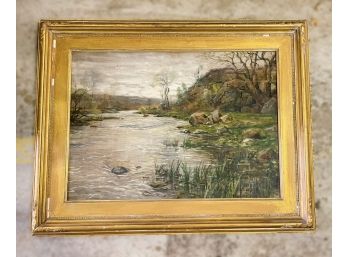 Signed Painting By French Landscape Artist Louis Aston Knight