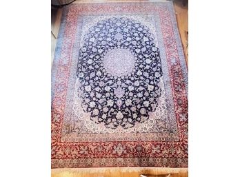 Hand Knotted Persian Esfahan Wool Rug With Info Tags- Stunning Saturated Colors