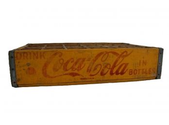 Vintage Wooden Yellow 24 Bottle Coca-Cola Crate - Chattanooga 1956