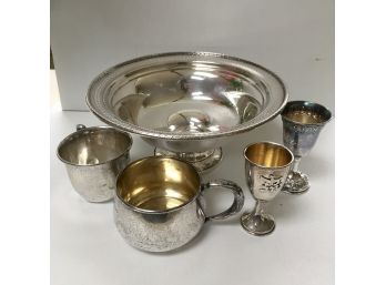Nice Sterling Silver Lot - Compote And 4 Cups