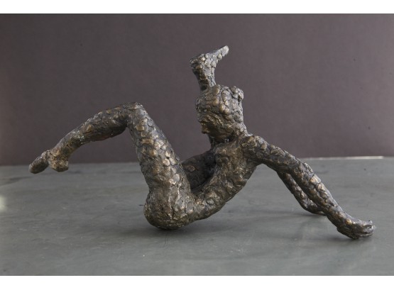 Figural Bronze Sculpture Of A Nude Female Dancer Or Yogi, Unsigned