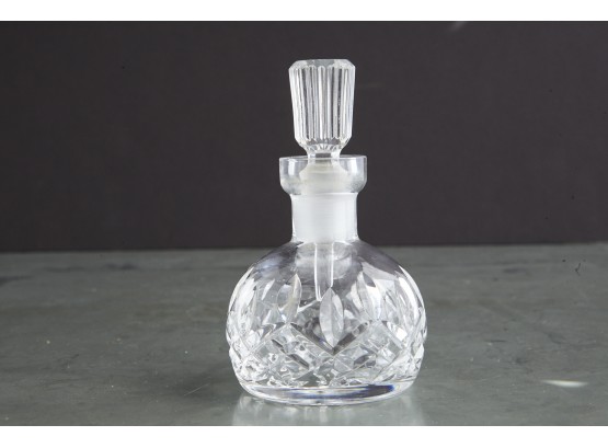 Small Crystal Perfume Bottle With Glass Stopper, Circa 1940s