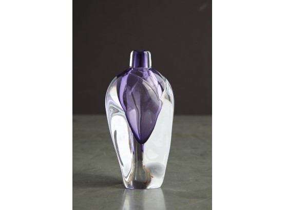 Art Glass Purple Bud Vase, Edition 6/57, Signed, 1989