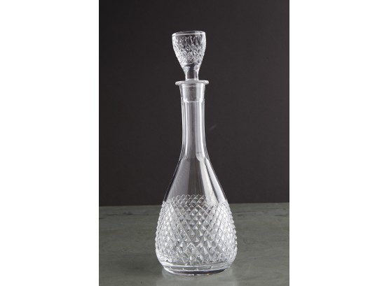 Tall Diamond Pattern Crystal Carafe With Stopper