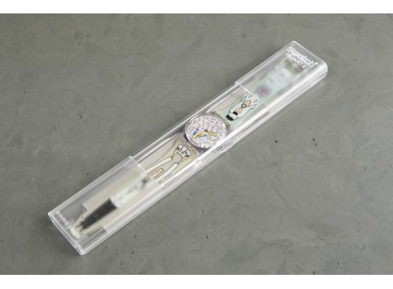 Vintage Swatch 1 - White Wedding - GV 110, 1999, Never Used In Original Box (Collectors Price $ 135)