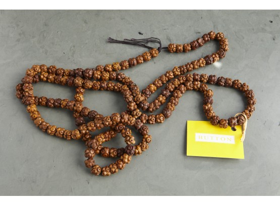 Long Hand Made Wooden Bead Chain By Button (Retail $ 225)