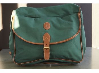 Vintage 1990's Polo Ralph Lauren Green Canvas Messenger Bag, Never Used