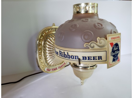 Vintage  Working Original Pabst Blue Ribbon Beer Bar Wall Light - Propeller Heats From Bulb And Makes Light Movement