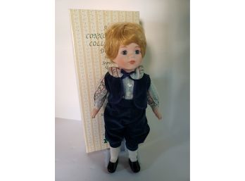 Seymour Mann Porcelain Doll Collection Little Boy In Blue Like New In Box
