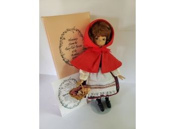 Edwin M. Knowles Porcelain Doll Collection 'Little Red Riding Hood ' Like New In Box