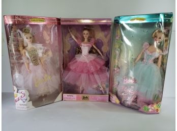 Barbie Collectors Edition Lot 1996/1998/2000 Barbie In The Nutcracker Like New In Box