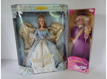 Barbie Collectors Edition Angel Of Peace 1999 Plus 1997 Graduation Barbie Like New In Box