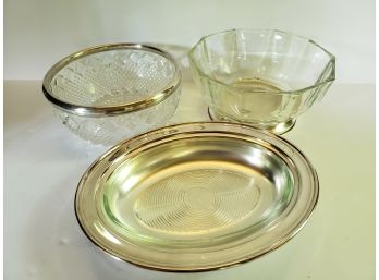 Vintage Silver And Glass Dish Wear