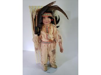 Limited Edition Seymour Mann Porcelain Doll Collection Features 'Merri The Indian Warrior Girl' Like New In Box