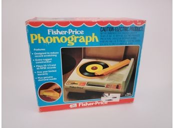 Vintage Working  Fisher Price Phonograph In Original Box With Manual