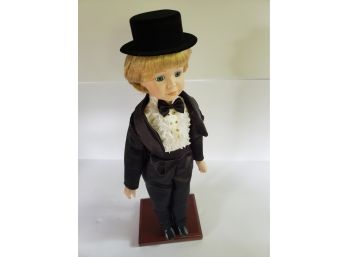 Camelot HandCrafted Porcelain Doll 'David' Top Hat And Tails Like New In Box