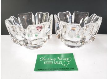 Orrefors Of Sweden Heavy Glass Tobacco Ash Trays