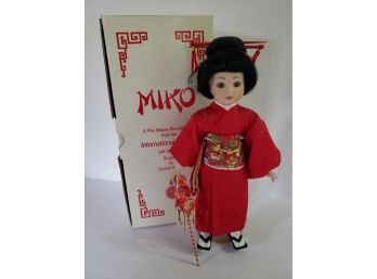 The Hamilton Porcelain  Doll Collection International Children Doll Collection By Cynthia Woodie 'Miko' Like New In Box