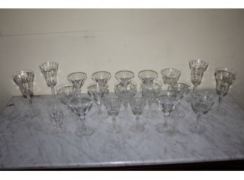 Table Full Of Vintage Glassware - 20 Pieces In All