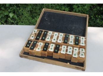20 Vintage Xylophone Keys In Case - No Stand