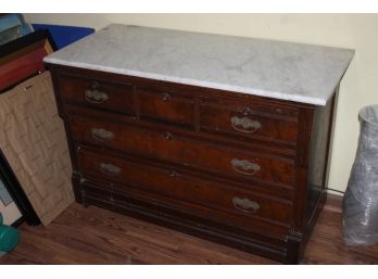 Beautiful Antique Buffet Server With Marble Top
