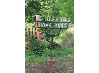 The Boerums Home Port Black Metal Sign - 22' Wide X 33' Tall