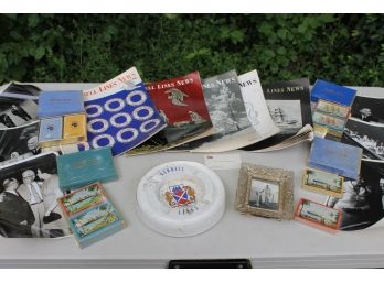 Large Lot Of Rare Farrell Lines Collectibles Including Ashtray, Playing Cards, Photos And Farrell Lines News